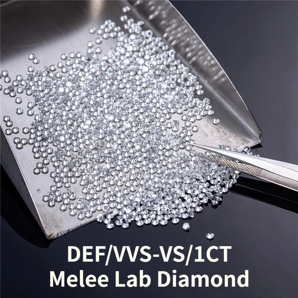 Jewelry 0.9mm- 3.0mm 1ct Melee Lab Grown Diamonds DEF VVS-VS Round Brilliant Full Cut Little Diamond Wholesale