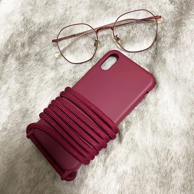 Umhängetasche Halskette Riemen Lanyard Kordel Silikon Handyhülle für iPhone 16 15 13 12 Pro Max 11 Pro X XR XS Max 6S 7 8 15 Plus Cover – Detail 3