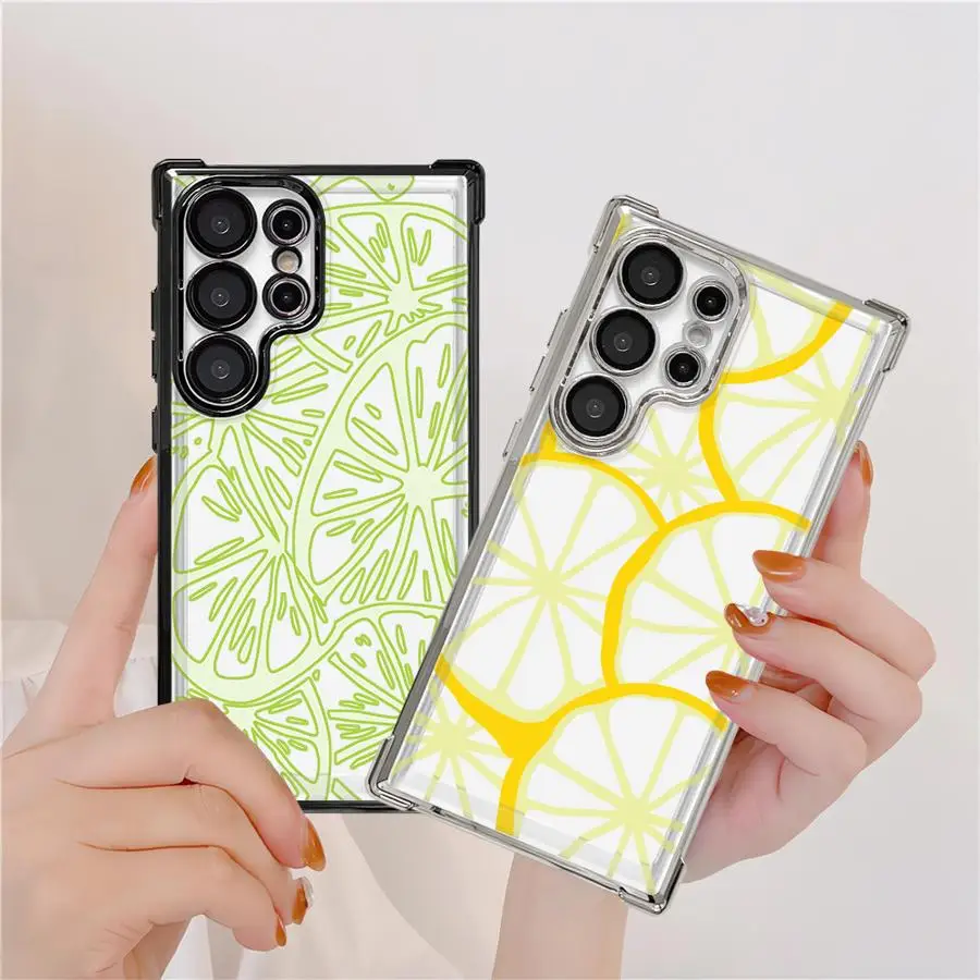 Case for Samsung Galaxy S25 S20 FE S24 S25Edge S22 Ultra S21 Plus S23 Phone Cover Creative Lemon Lime 