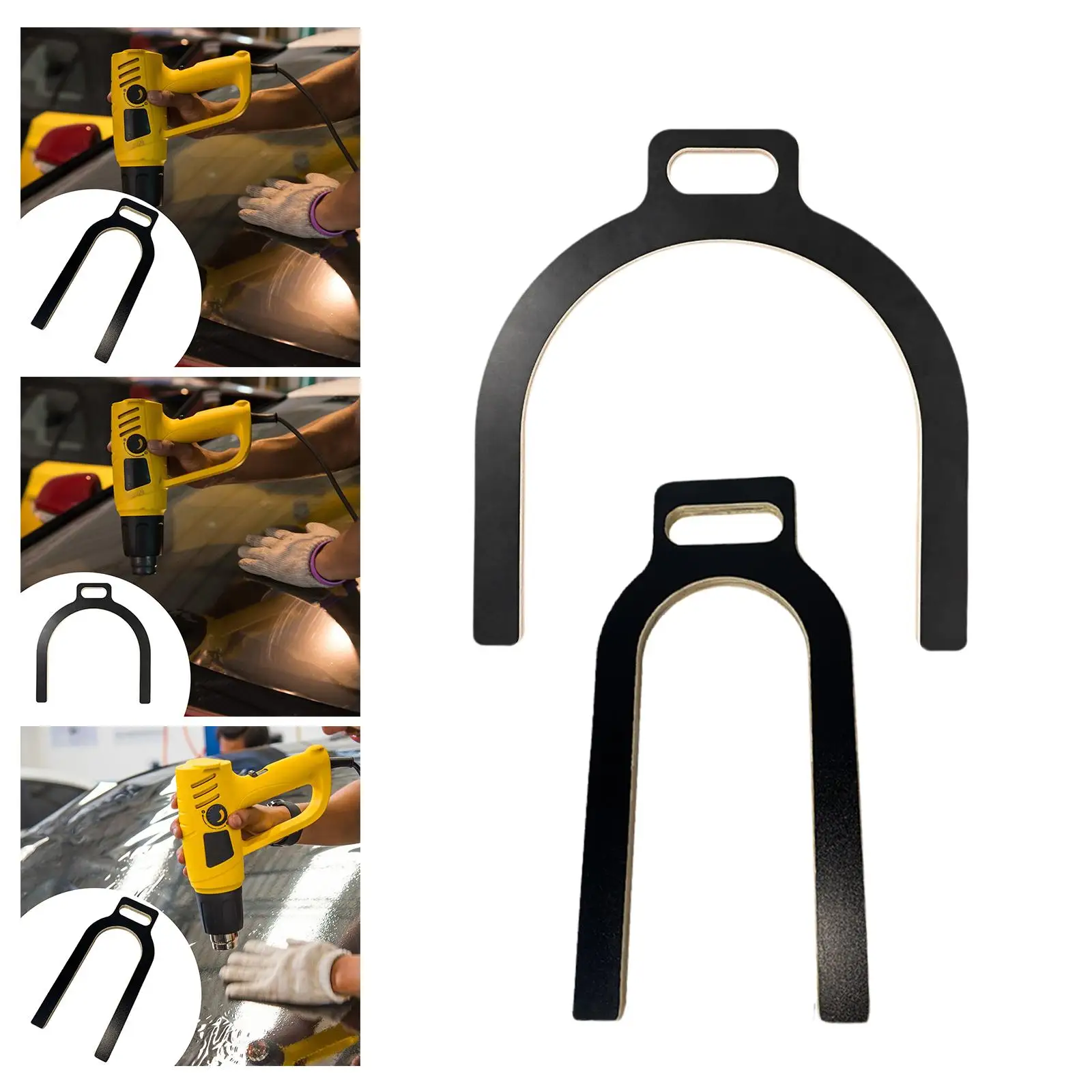 

Wood U Shape Automotive Mirror Wrap Tool Universal Fit Accessory Ergonomic Handle Lightweight Disassembly Free