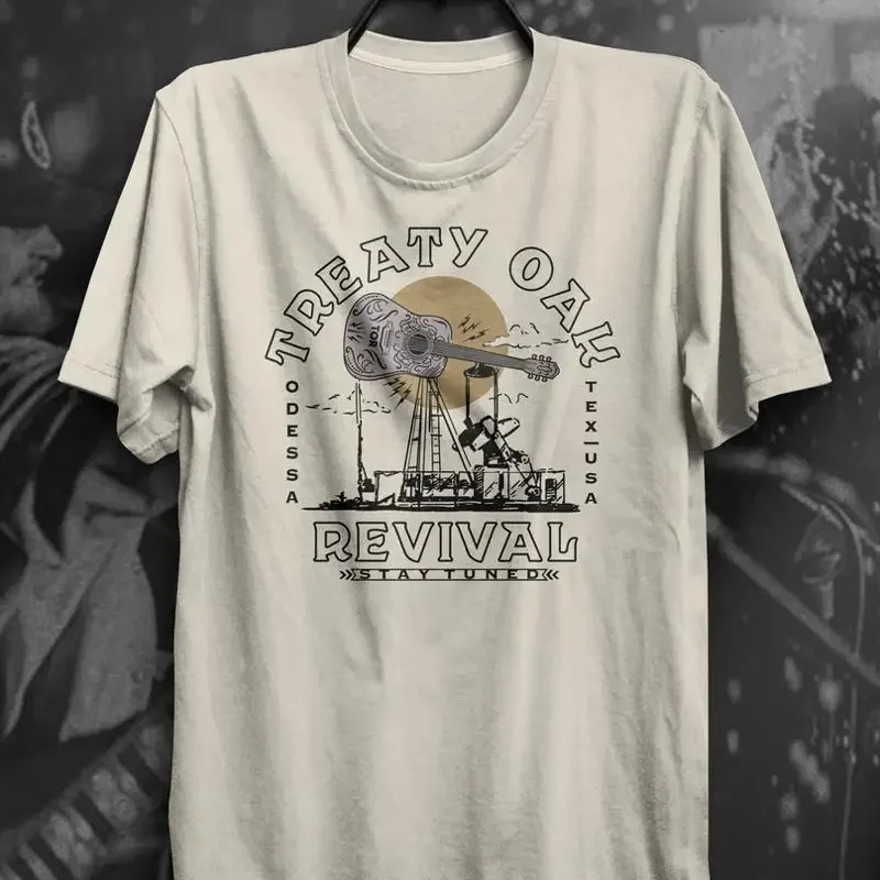 Camiseta Trend Treaty Oak Revival de algodón beige o blanco, talla S 4XL TT573