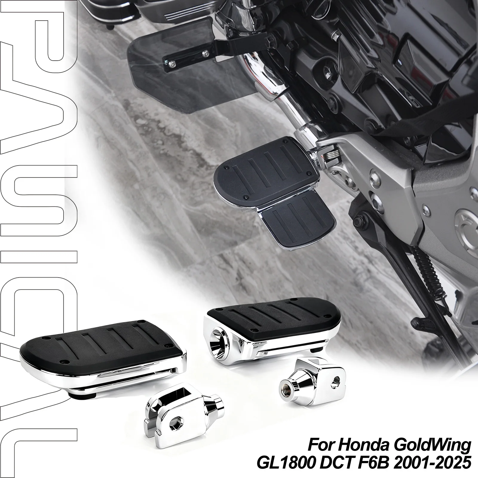 

PANICAL Motorcycle pedals for Honda GoldWing GL1800 DCT F6B 2001-2025 Driver Cruise pedals Folding pedal accessories