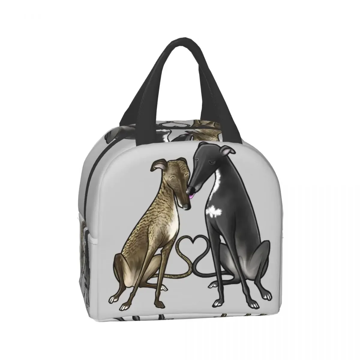 Custom Greyhound Whippet Sighthound Dog Lunch Bag Women Warm Cooler Insulated Lunch Boxes for Kids School Children