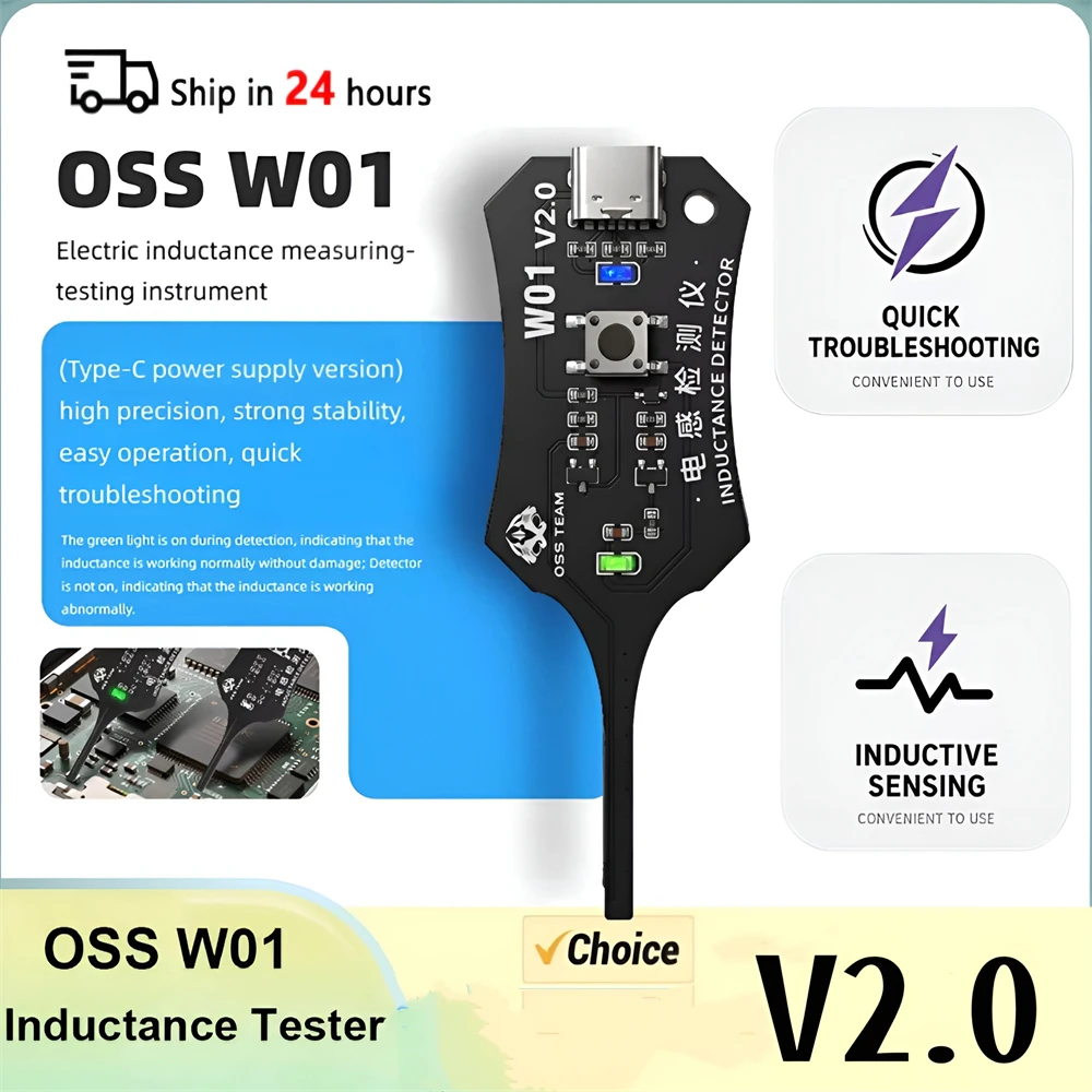 

W01 Inductance Tester Detector Tool Repair Electromagnetic Induction Quick Fault Detection for PCB Motherboard Repair Tool Sets