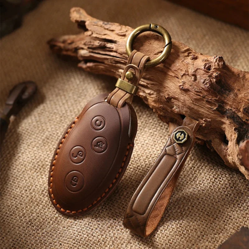 

A+ Leather Car Remote Key Case Cover Protect Shell Bag For BYD Song Max Yuan S7 Qin