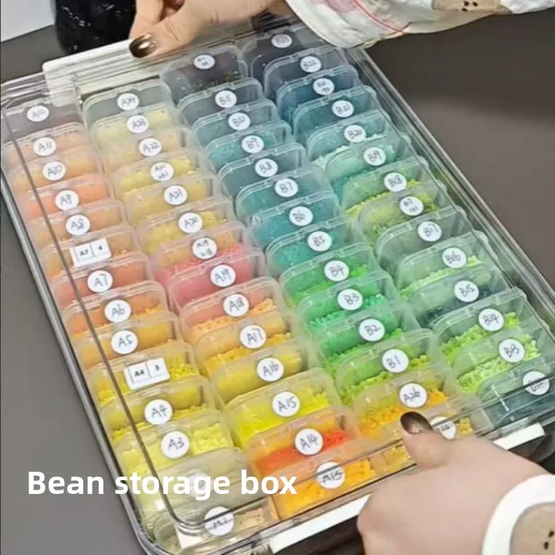 

Large Storage Box 60 Transparent 5.5cm Square Containers Organizer Case Beads Rhinestones Nail Art Accessories Craft Supplies