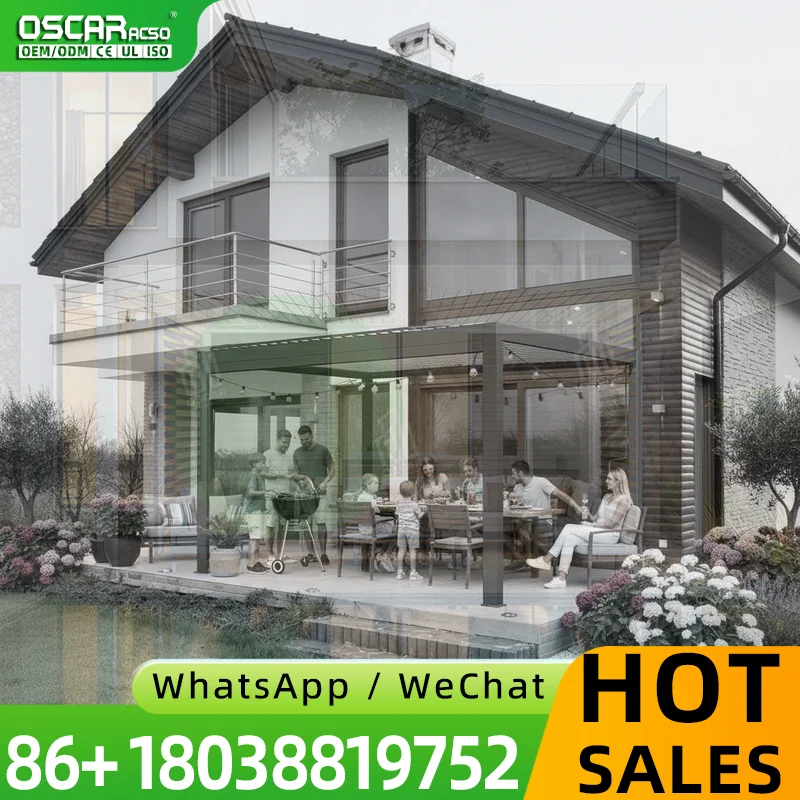 Opening Louver Roof Bioclimatic Outdoor Waterproof Aluminium Covers for Patio Garden Balcony pergola