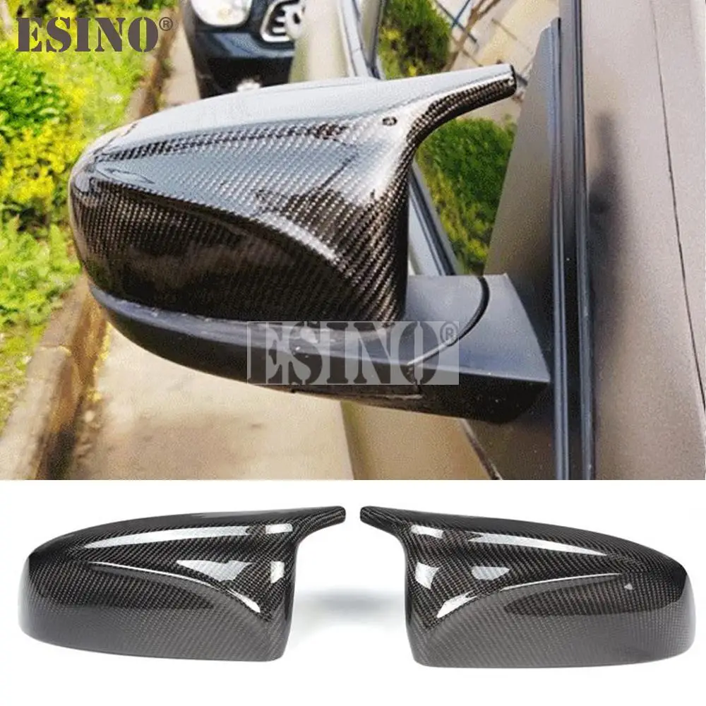 2 x Oxhorn Style ABS Carbon Fiber Look Rearview Side Mirror Replacement Covers Cases For BMW E70 E71 X5 X6 2008 - 2013