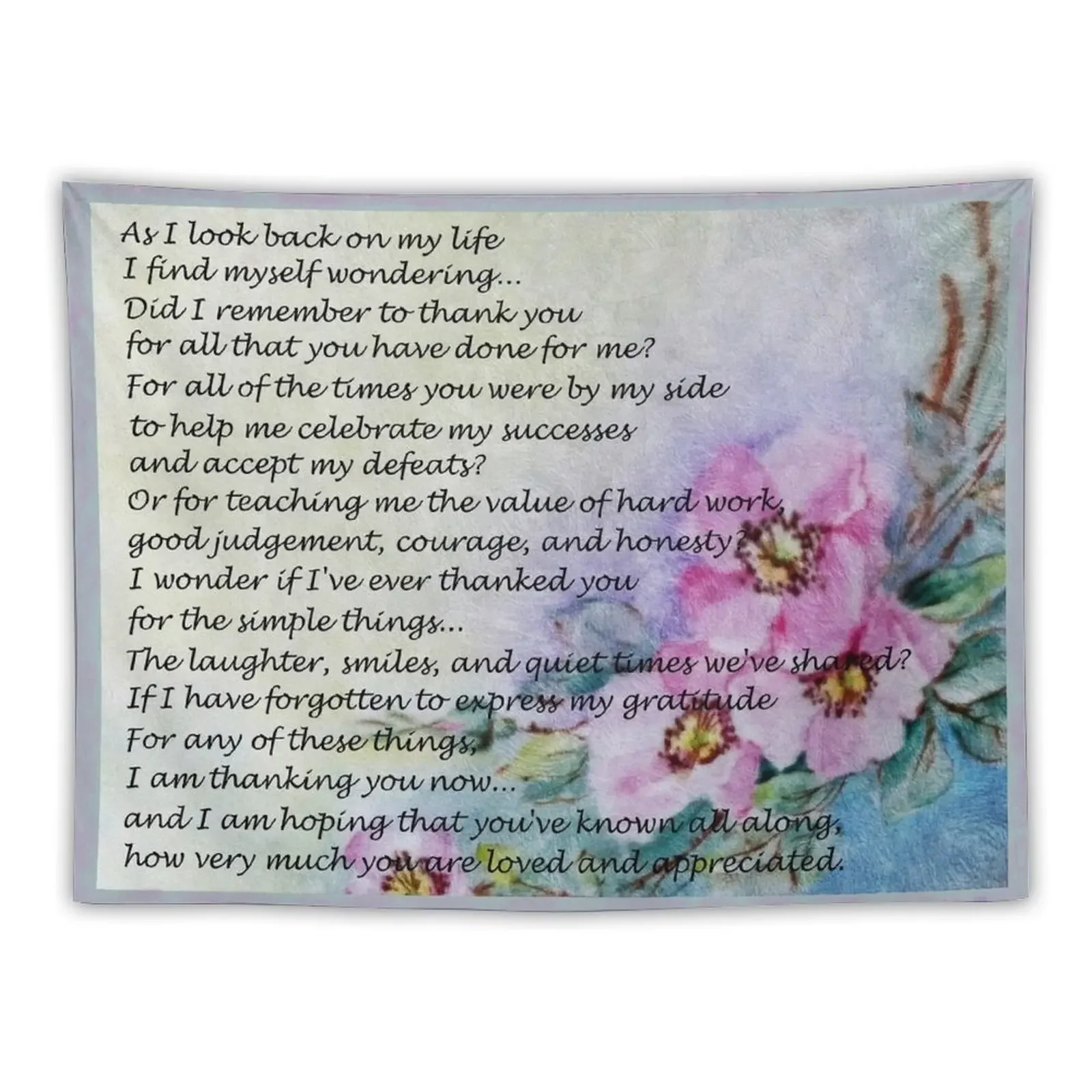 Mother's Day Poem Tapestry Bedrooms Decor Tapete For The Wall Tapestry