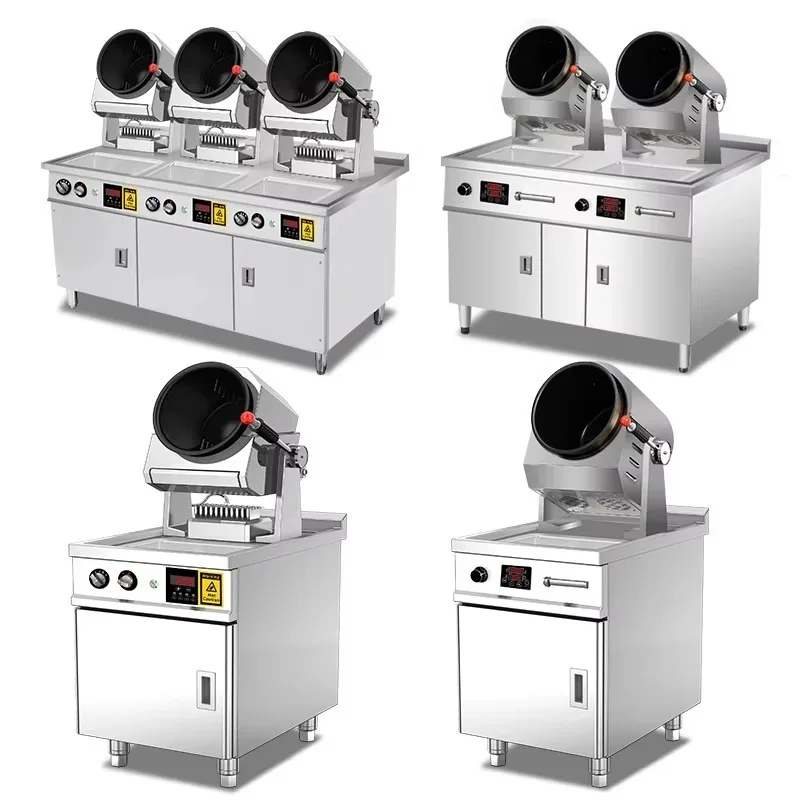 Restaurant Kitchen Automatic Rotating Robot Fried Rice Stir Fry Wok Cooking Food Machine Cook Rotational Cooker Equipment