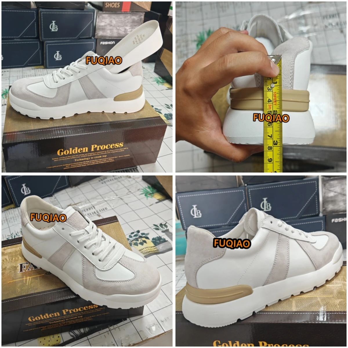 Genuine Leather Men Sneakers Breathable Elevator Shoes Hidden Height Increasing Shoes Men 7CM Sports Casual Man Heightening Shoe