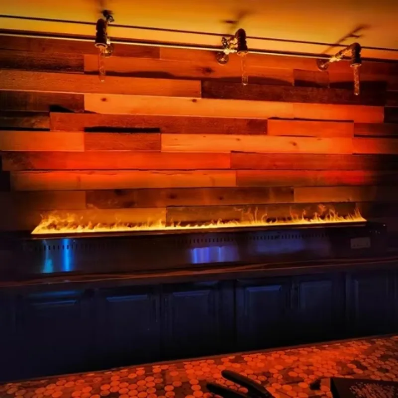 

Modern Indoor Linear LED Fireplace Multi-Color Light Water Vapor Steam Insert for Home Hotel Steel Material for Apartment