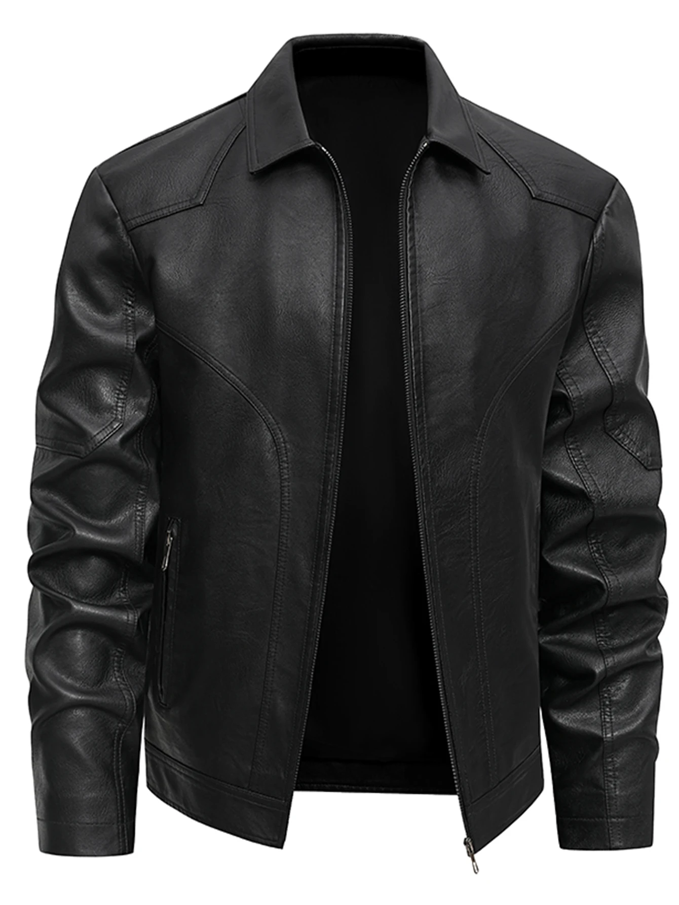 

Мужская куртка-бомбер больших размеров с воротником и застежкой на молнии — готовое к мотоцикле повседневное пальто, свободный крой, ветрозащитный внешний размер, большой Si