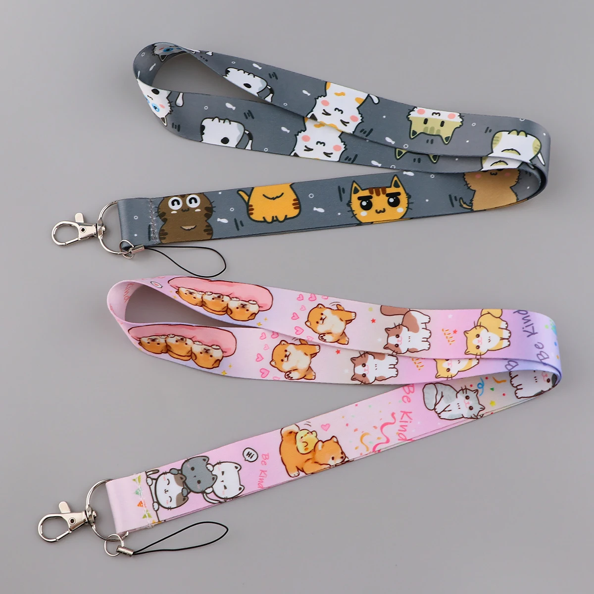 Cartoon Cute Cat Series Neck Strap Lanyards Keychain Badge Holder ID Card Pass Hang Rope Lariat Lanyard for Keyring Accessories