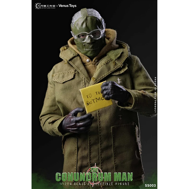 Figura de acción coleccionable de anime The Riddler SS003 The Batman Conundrum Man de Venus Toys Six Feet Lane Studio 1/12, en stock.