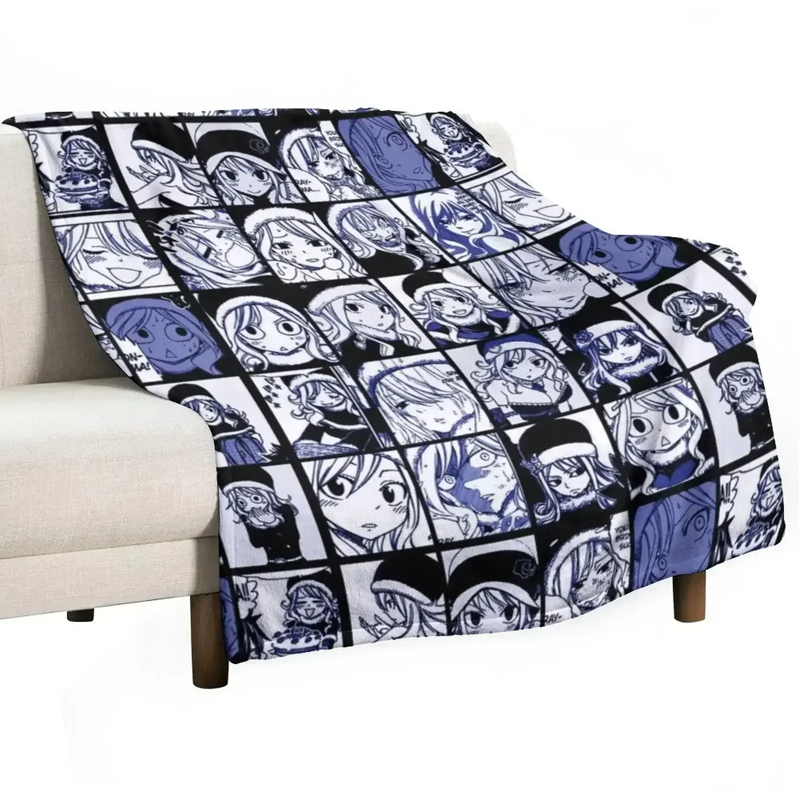 

Juvia Lockser - FT manga panel collage Throw Blanket Cozy Microfiber Throw Blanket for Home Bedroom