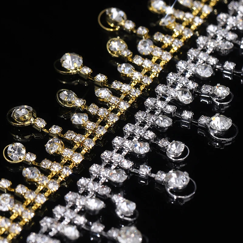 1 Yard Glass Rhinestone Pendant Tassel Claw Chain Shiny Crystal Decoration Chain Rhinestone DIY Wed Dress Skirt Accessories