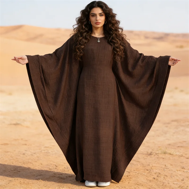 

Morocco Kaftan Women Batwing Sleeve Dress 2025 Eid Djellaba Jalabiya Dubai Turkey Abaya Ramadan Islam Clothing Robe Gown Kebaya