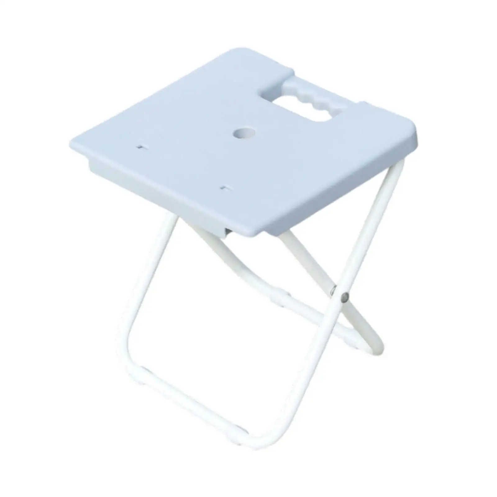 

Folding Stool with Handle Simple Multifunctional Nonslip Train Seating Stool for Balcony Outdoor Activities Bath Travel Hiking