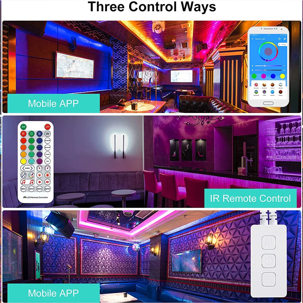 Imagem -04 - Wifi Music Led Controller Saída Dupla Alexa Smart Voice Controle App para Ws2812b Ws2811 Pixel Endereçável Faixa Led Rgb Sp511e