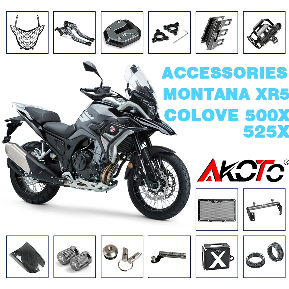 FOR MONTANA XR5 Tekken 500 COLOVE 525X 500X Motorcycles Side Stand pad Headlight Guard Radiator Guard Oil Cap Accessories Fender