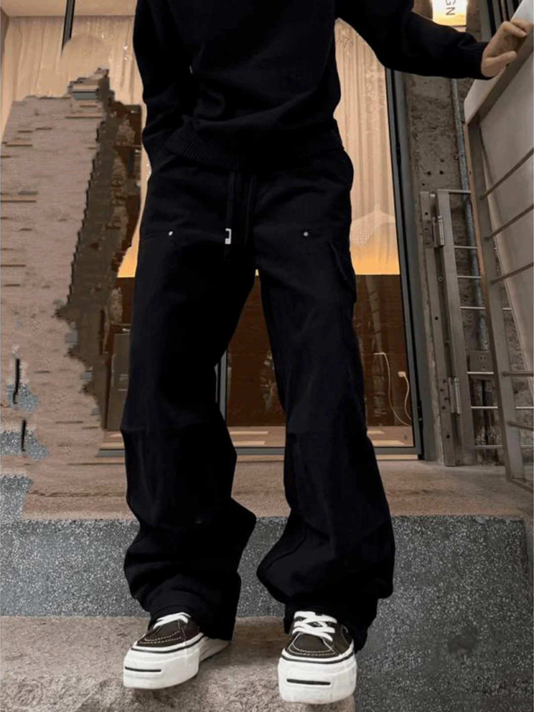 

Bla American Workwear Jeans Men's Autumn Winter Heavy Du Wide Leg Pants Cleanfit Straight Knife Pants Youth Faion