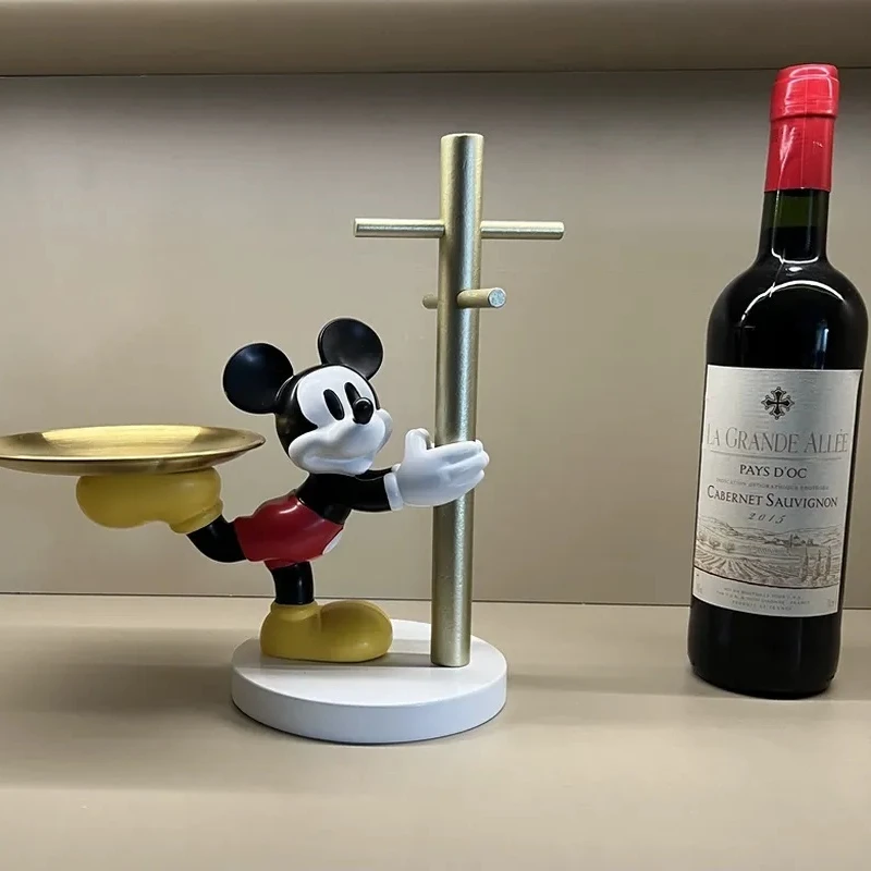 27cm Disney Cute Mickey Mouse Foyer Storage Figure Anime Living Room Tray Decorations Model Collection Figurine Ornament Gifts