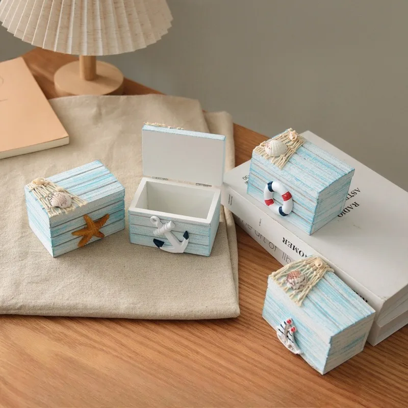 

Ocean Fresh Theme Undersea Treasure Box Mini Small Box Small Mediterranean Style Beach Chair Decorative Ornament Shooting Props