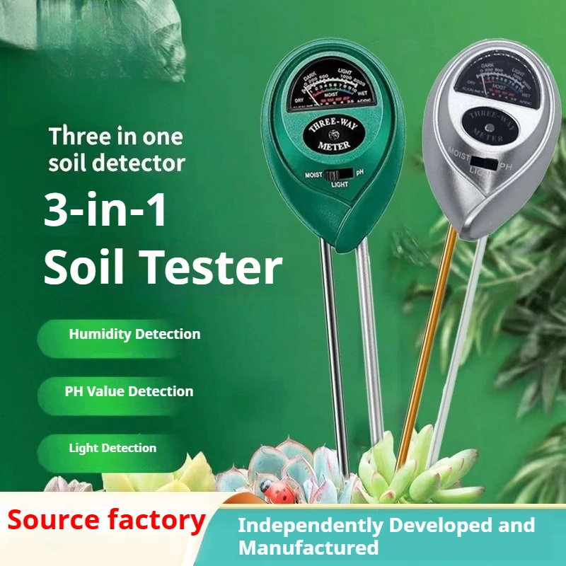 

3-in-1 Soil Tester, PH/Moisture/Light Meter, Battery-Free Soil Test Kit for Indoor Outdoor Garden, Lawn, Farm Plants Care