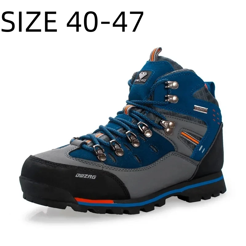 

Fashion Men's Hiking Shoes Men High-top Waterproof Mountain Sneakers Outdoor Anti-collision Climbing Boots Big Size 40-47