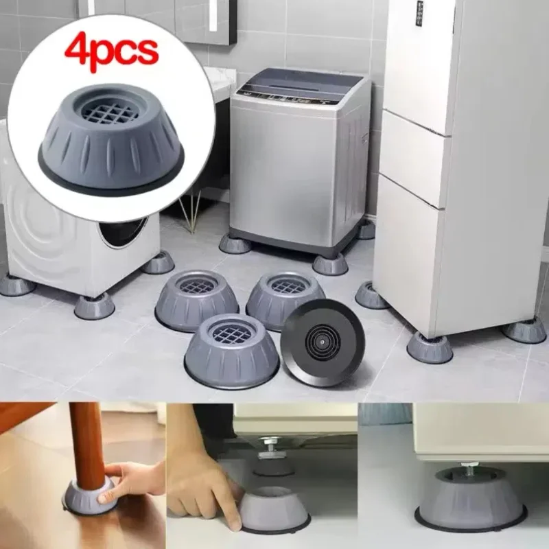 4 Pack of Shockproof Washing Machine Pads - Anti-slip, shock-absorbing and noise-reducing pads for washing machine and dryer sup
