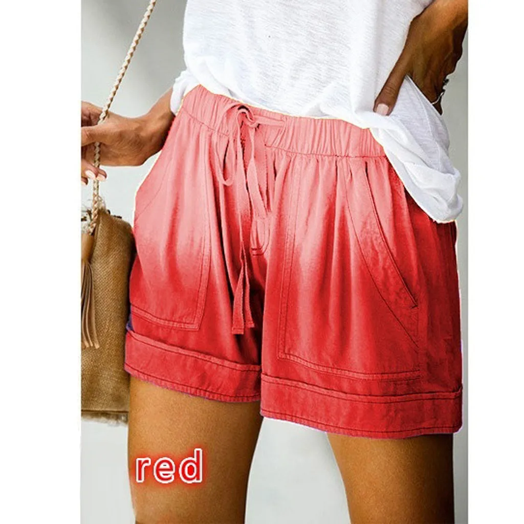 2025 Casual Short For Women Summer Beach Shorts New European and American High Waisted Lace Up Loose Twill Wide Leg Pants