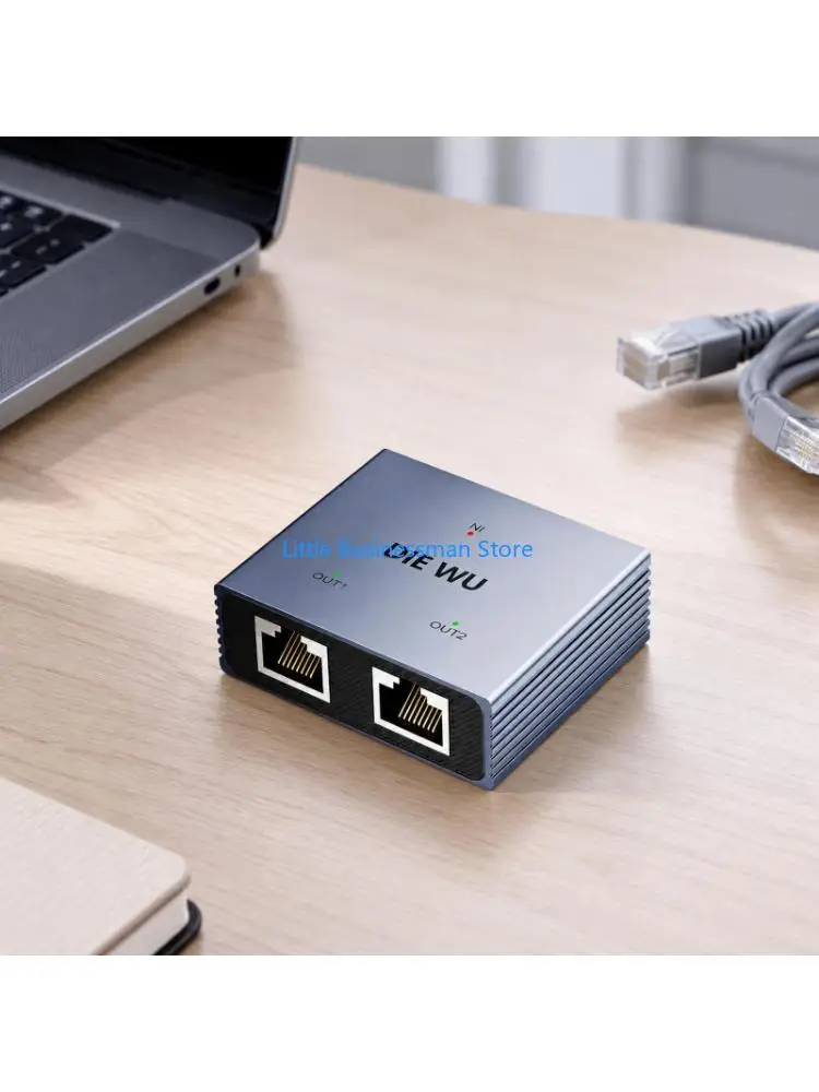 Office Desk Ethernet Splitter RJ45 Unit with USB C Input and Lights M76A