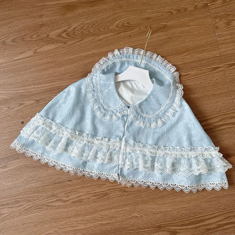 

Sweet Japanese Style Lolita Short Shawl Lace-Up Ruffle Cloak Women Girl Vintage Kawaii Blouse Princess Jsk Cloak 2026New
