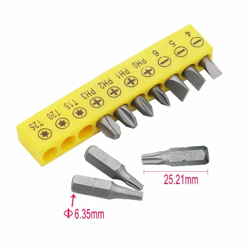 Mini Double-ended L-Socket Wrench 6.35mm 90° Right Angle Screwdriver Driver Bit Handle Utility Tool Set