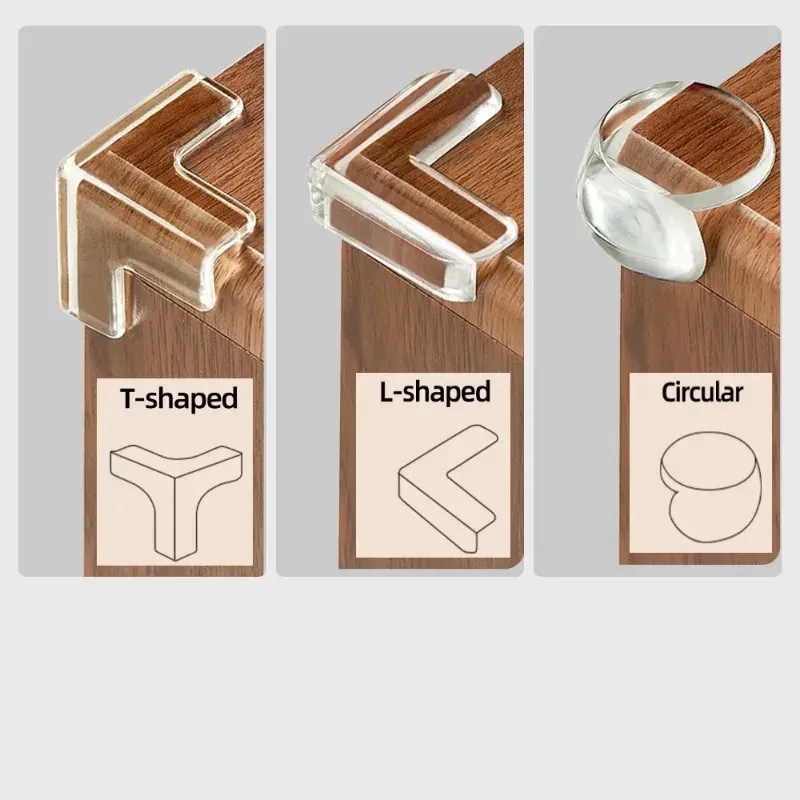 4/8/10/12pcs Transparent Anti-bump Corner PVC Padded Child Safety Corner Protector Baby Anti-bump Protector Table Corner