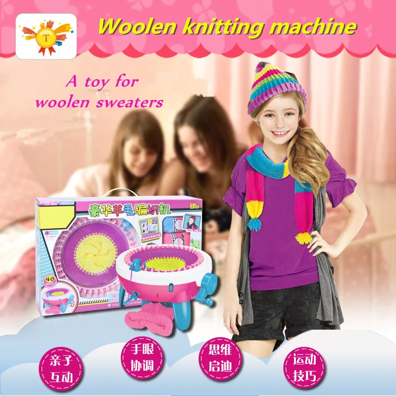 20-40 Needle Positions Big Hand Knitting Machine Weaving Loom Knit for Scraf Hat Children Educational Learning Toy