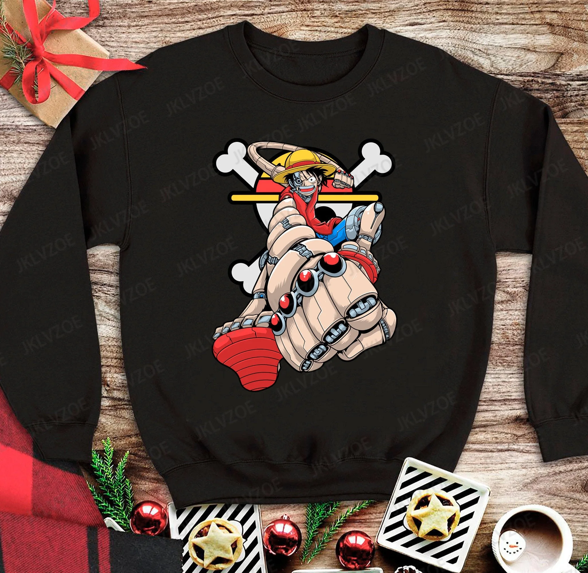 

Autumn Winter Round Neck Hoodie For Women Cartoon Lufy Print Sweatshirt Men's Clothing Casual Sportwear Hoodies Streetwear Tops