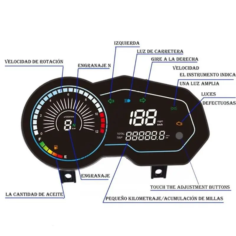 Multifunctional Dashboard For Motorbikes With Speedometer For 150Z 150Sz 170Z Clear Large Display