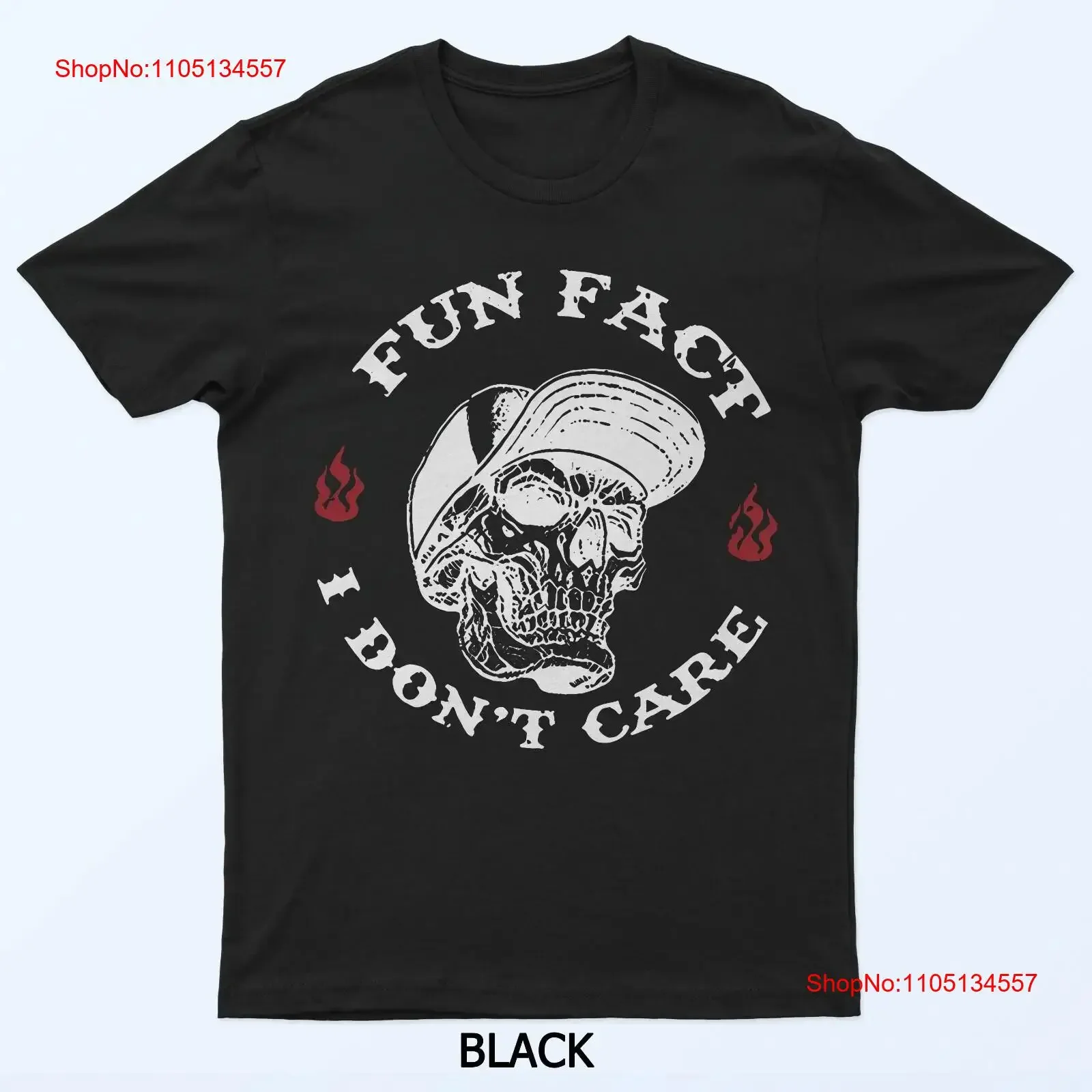 Fun Fact I Don't Care Funny Skeleton Sarcastic Adult Humor T Shirt vintage Washed Comfortable Top For Everyday Wear