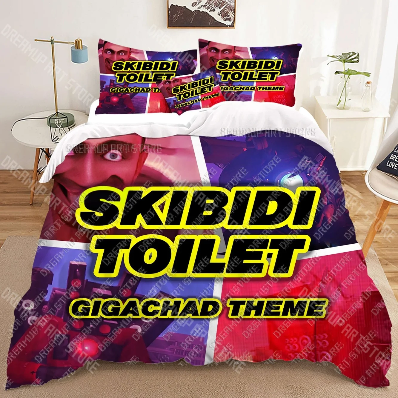 

Skibidi Toilet Arale 3D Bedding Sets print duvet cover Adults_ children bed comforter birthday gift dropshipping