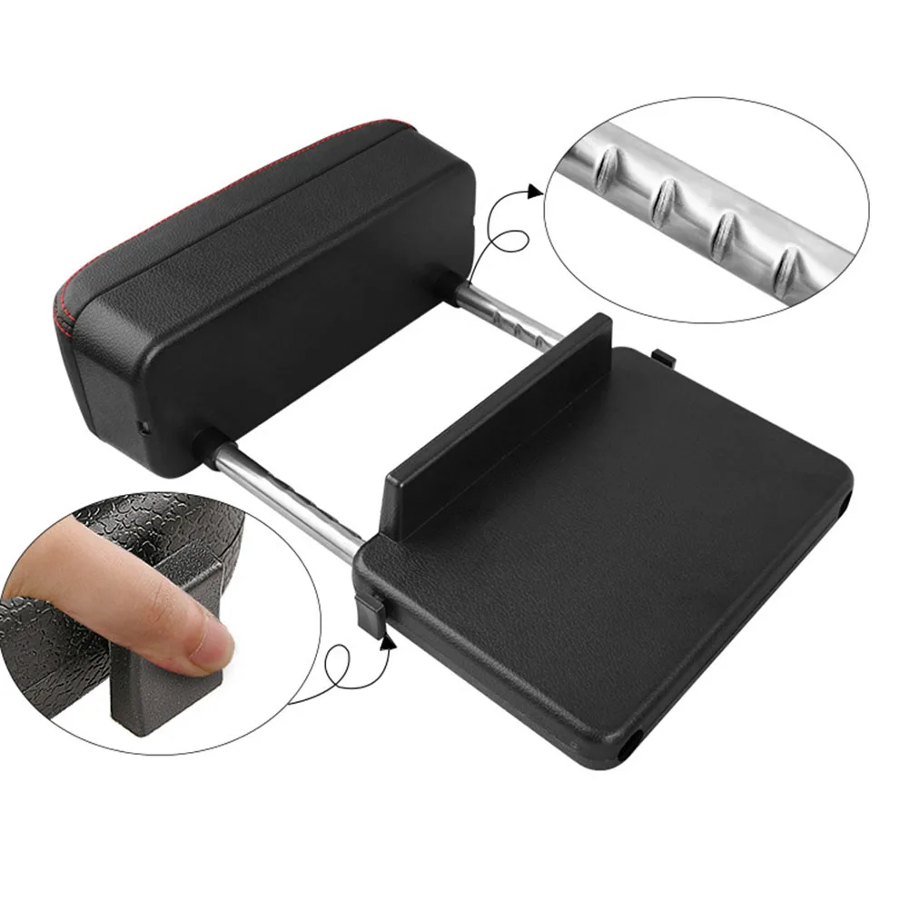 

Adjustable Multifunctional Car Armrest Box Compact Storage Easy Installation Durable Material For Long Travel Use Black Red