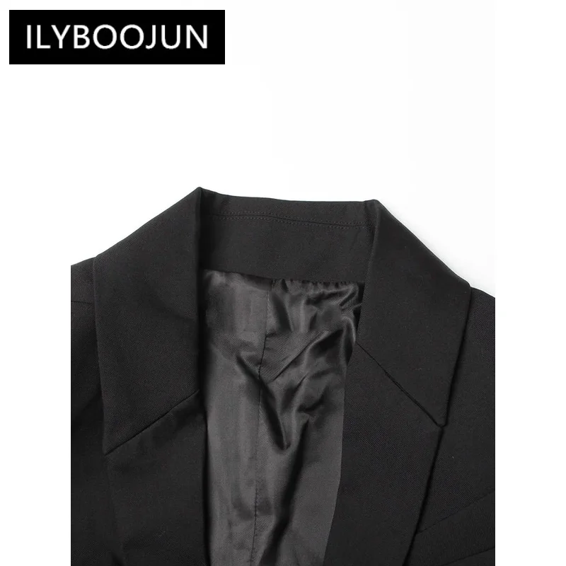 ILYBOOJUN Slim Minimalist Blazers For Women Notched Collar Long Sleeve Temperament Blazer Female Fashion Style Clothing New