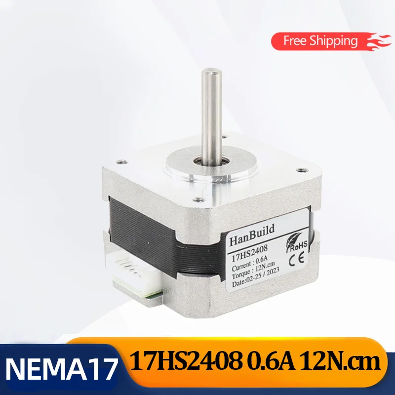 

17HS2408 42 Phase 4 Leads Nema 17 Stepper Motor 1.8 Degree 42BYGH28 0.6A 12N.m For CNC Laser Engraver 3D Printer