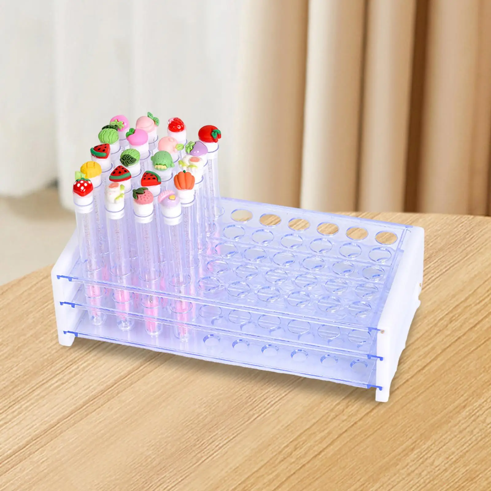 

Eyelash Storage Rack Lightweight Reusable 50 Holes Lipstick Laboratory Scientific Experiments 3 Tier Test Tube Rack Organizer