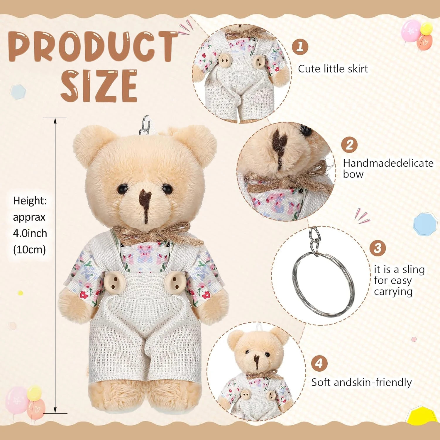 12-48 Stuks Mini Gezamenlijke Teddybeer Knuffel Knuffels Bruiloft Geschenkdoos Pop Speelgoed Voor Verjaardagstaart Bruiloft decor Feestartikelen