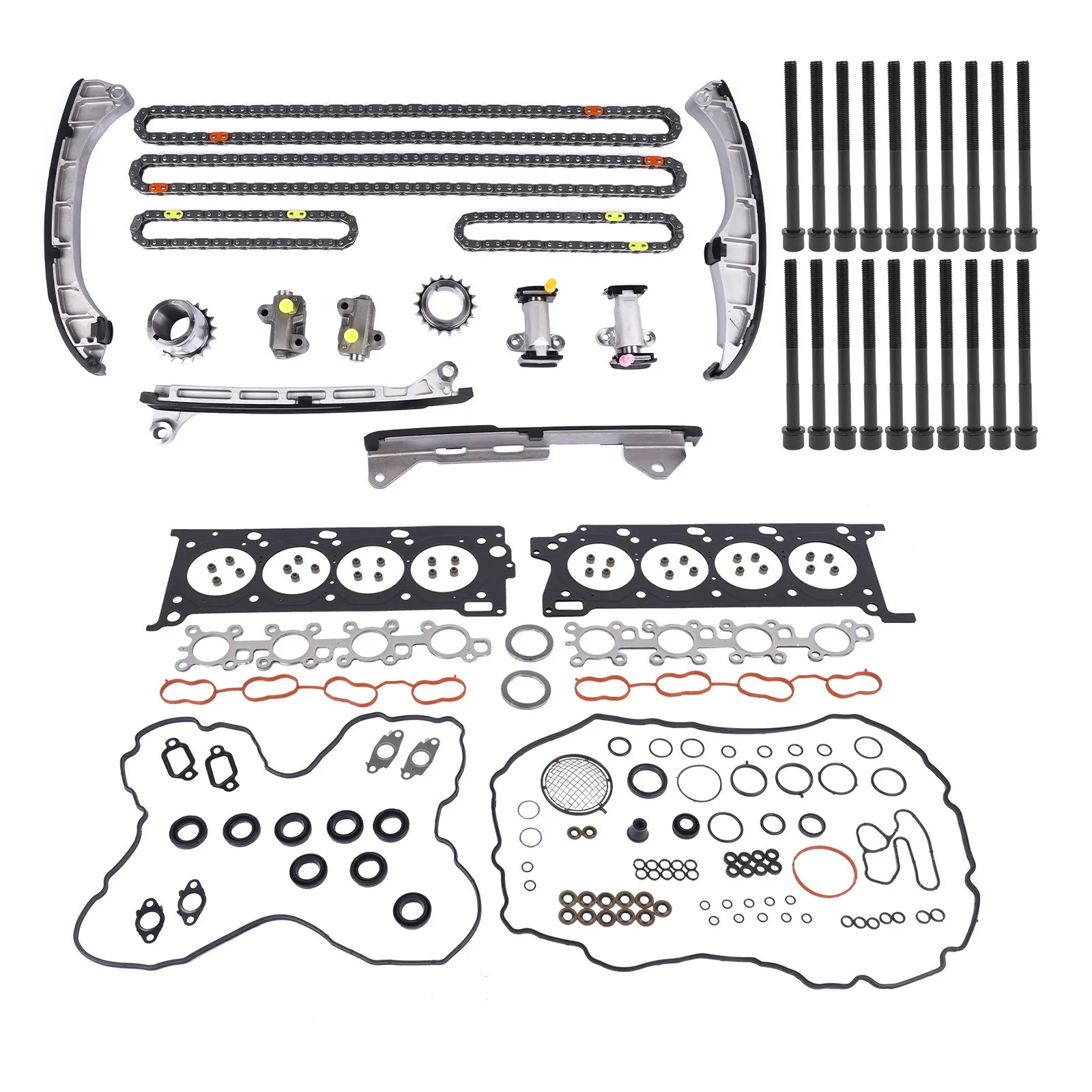 AP01 Engine Head Gasket Set Bolts Kit for ToyotaLand Cruiser Tundra Lexus 5.7L V8 13506-0S010, 13507-0P010, 13507-31020, 13522-38020, 13522-38030, 13521-38020, 13521-38030, 13560-0S011, 13560-38010, 13560-38021, 13550-0S011, 13550-38020, 13540-0S020
