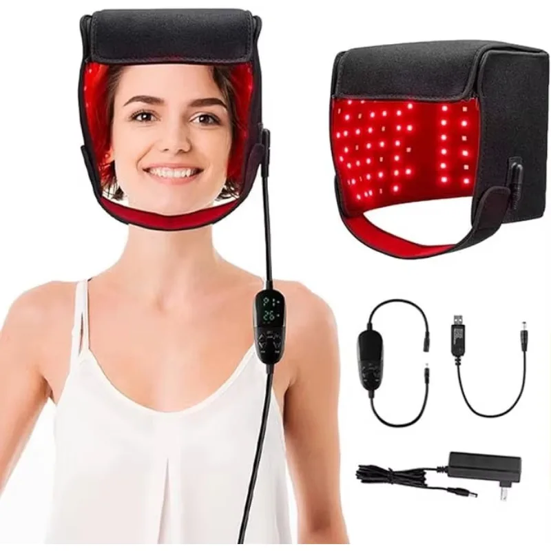 Portable Hand Held Infrared Heating Phototherapy Hair Growth Cap with Red Light Anti-Hair Loss Oil Control Home Use Head US Plug