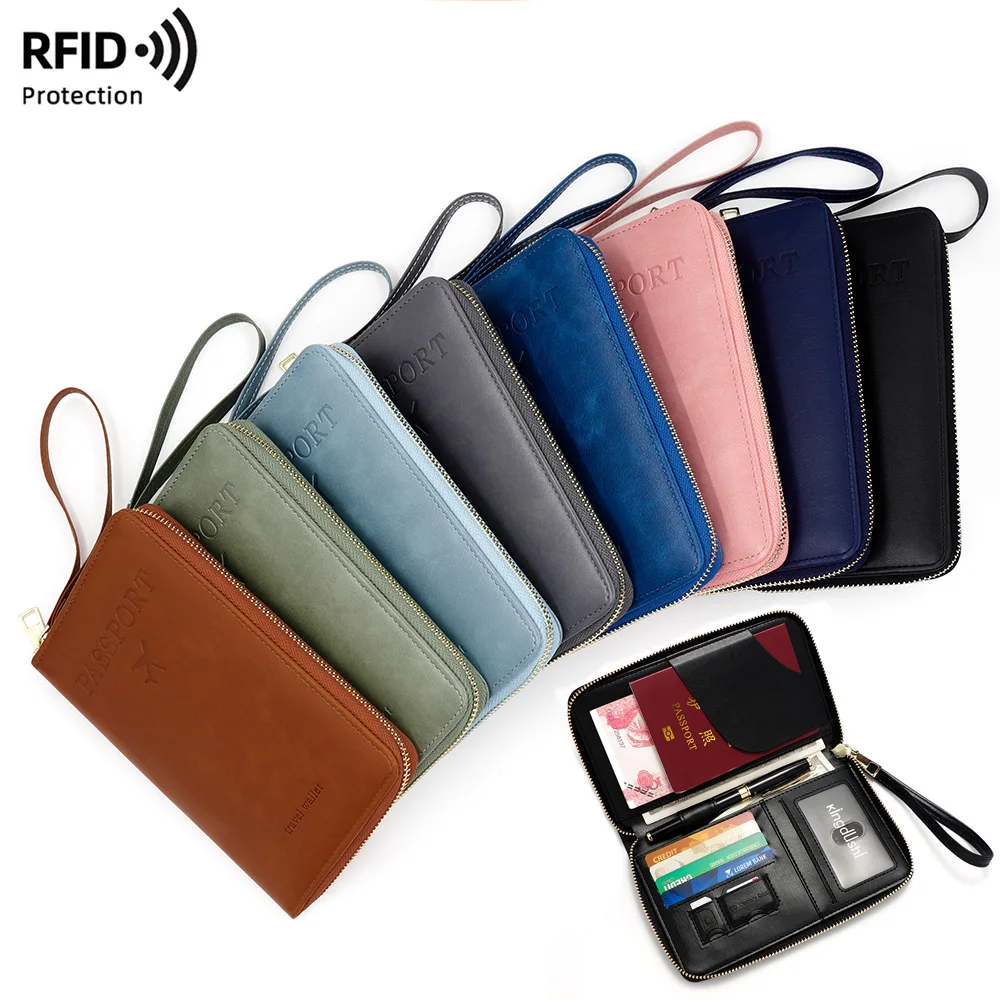 جديد تتفاعل المرأة جواز سفر المحفظة سعة كبيرة حامل التذاكر حامل بطاقة SIM حقيبة للجنسين المحافظ عالية الجودة جوازات السفر كليب