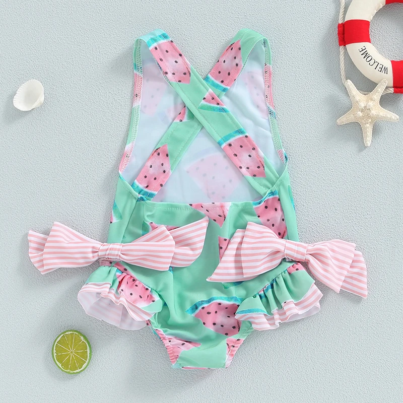 

Adorable Toddler Girl Swimsuit with Ruffle Straps and Pineapple Print Baby Beachwear for Summer Fun